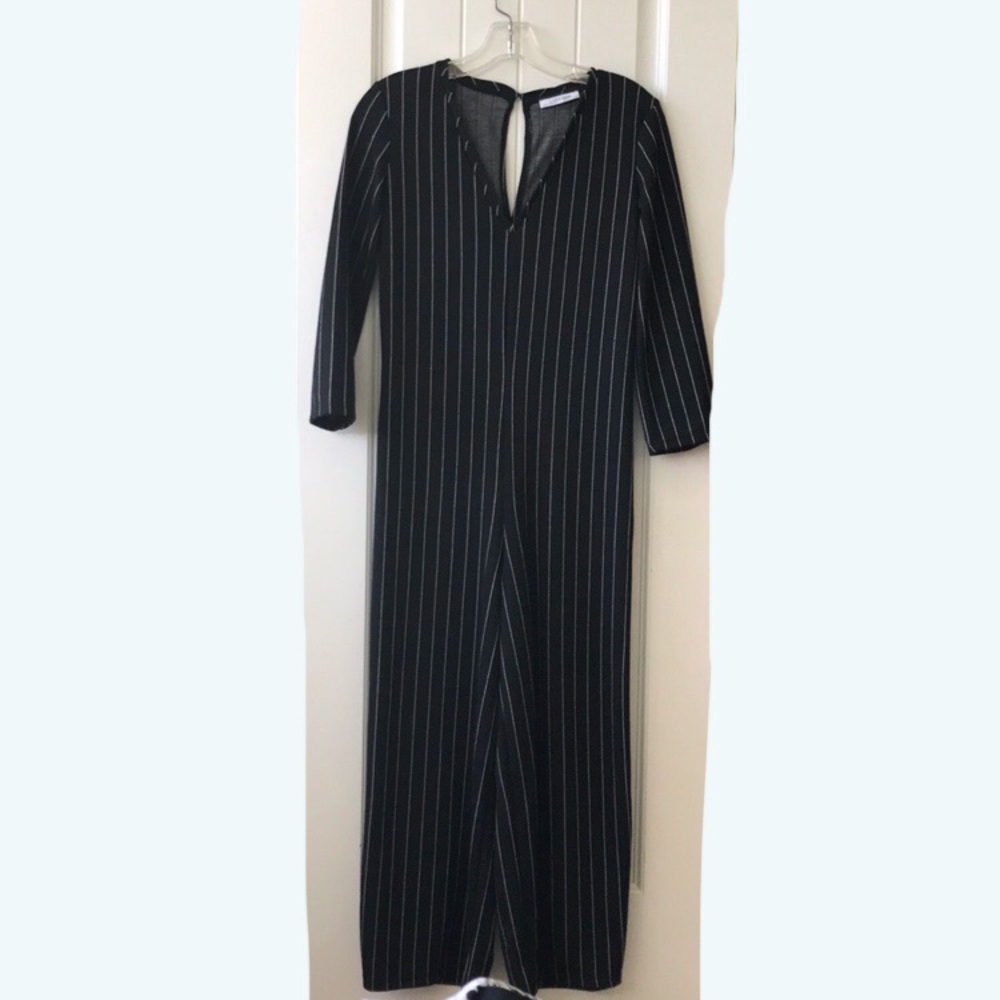 Black and white stripped jumpsuit